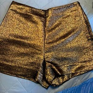 Diane von Furstenburg Clean Simca Gold Shorts